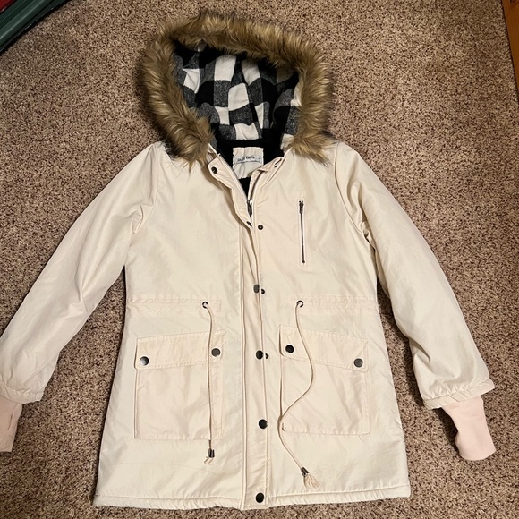 EUC Size SM GRACE KARIN Women's Hooded Fleece Line Faux Fur Jacket with Pockets - Picture 7 of 14